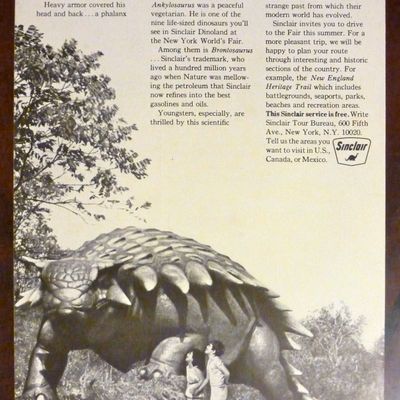 1965 Sinclair with Children Looking at a Dinosaur