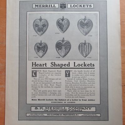 1913 Merrill Lockets with Heart Shaped Lockets