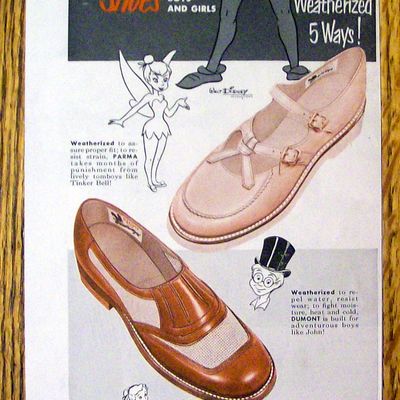 Vintage Ad: 1953 Peters Weather Bird Shoes w/ Peter Pan