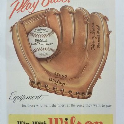 1957 Wilson Equipment with Baseball Glove & Ball