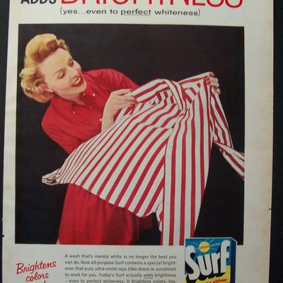 1957 Surf Whitener with Woman Admiring a Clean Shirt