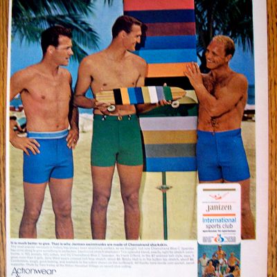 1966 Jantzen Swim Trunks w/Frank Gifford & Jerry West