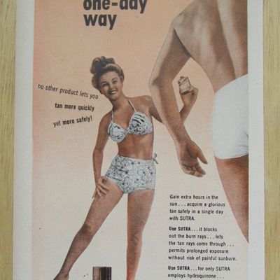 1947 Sutra Tan with Woman in Bathing Suit