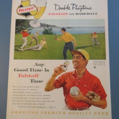 1960 Falstaff Beer with Man Drinking Beer