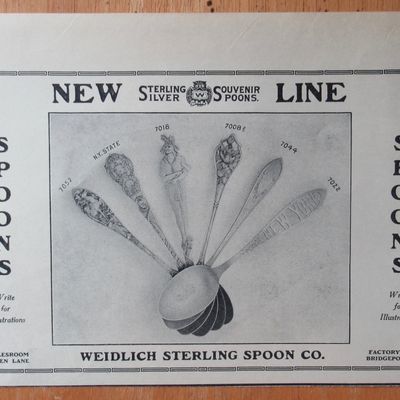 1913 Weidlich Sterling Spoon Co with Souvenir Spoons