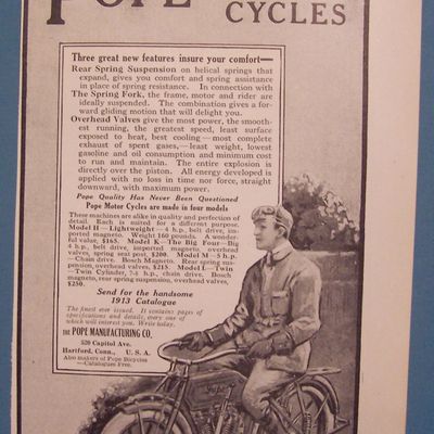 Vintage Ad: 1913  Pope  Motorcycles