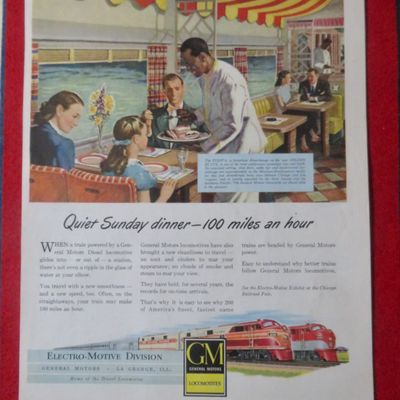 1948 General Motors Locomotive with Quiet Sunday Dinner