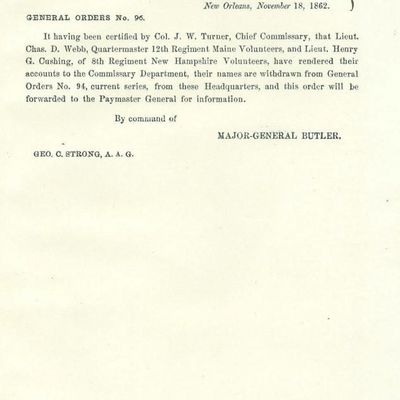 Orders From Headquarters Department of the Gulf