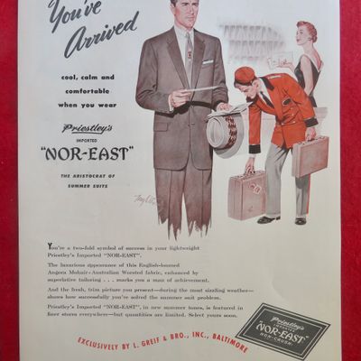 1950's Priestley Nor-East Suit with Man Dressed in Suit