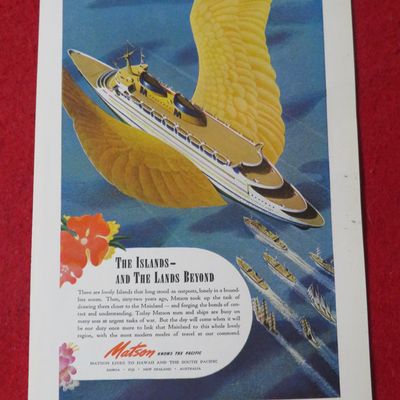 1944 Matson Lines To Hawaii with The Islands