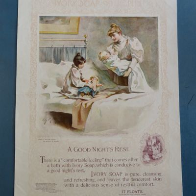 1896 Ivory Soap with Woman Putting Children To Bed
