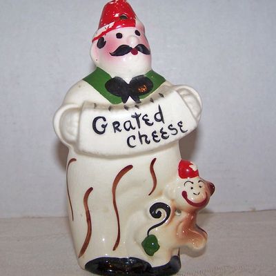 Figural Man Grated Cheese Shaker