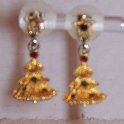Pair Of Tiny Christmas Tree Earrings