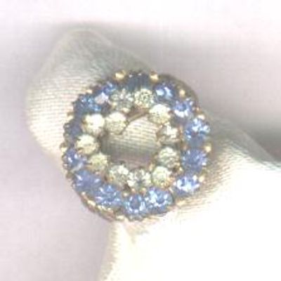 Blue & Clear Rhinestone Heart Ring