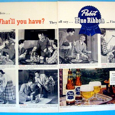 Vintage Ad: 1951 Pabst Blue Ribbon Beer w/Wood & More