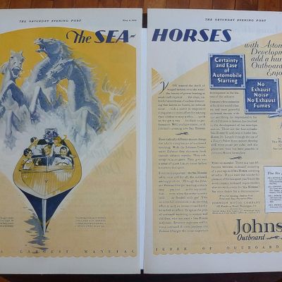 1929 Johnson Outboard Motors With Sea Horses
