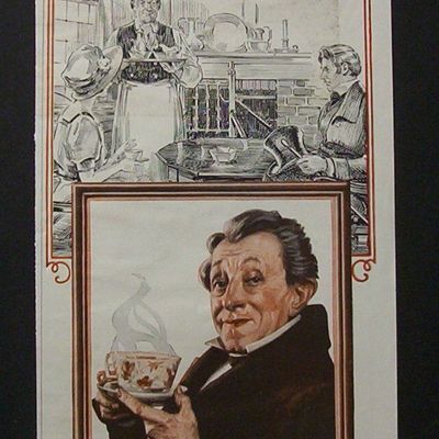 1928 White House Coffee with Man & Cup Of Coffee
