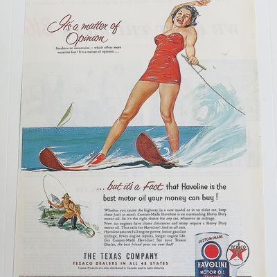 1953 Havoline Motor Oil With Woman Water Skiing
