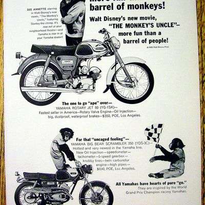 1965 Yamaha Motorcycle with Annette Funicello & Stanley