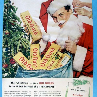 1951 Old Gold Cigarettes with Man Dressed as Santa