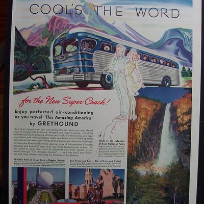 1940 Greyhound Bus Lines with Greyhound Bus