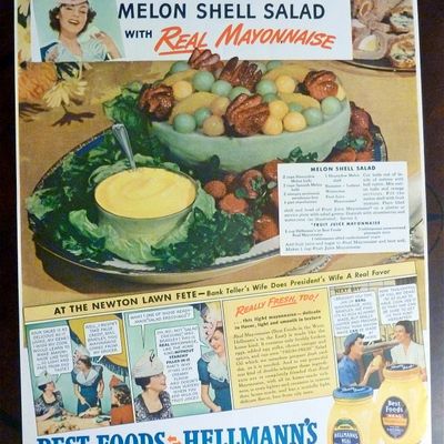 1940 Hellmann's Mayonnaise with Melon Shell Salad