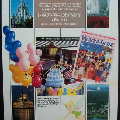 1989 Walt Disney World Vacation Guide w/Areas in Disney