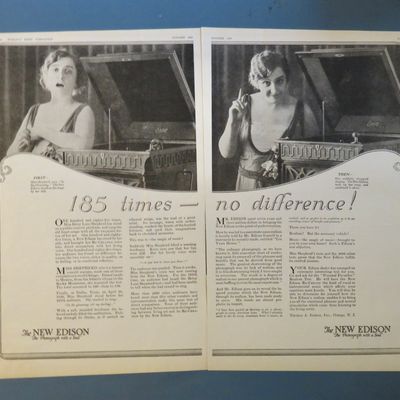 1920 New Edison Phonograph with Woman Singing