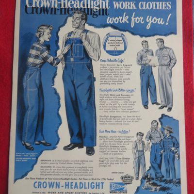 1951 Crown Headlight Work Clothes with Man & Woman