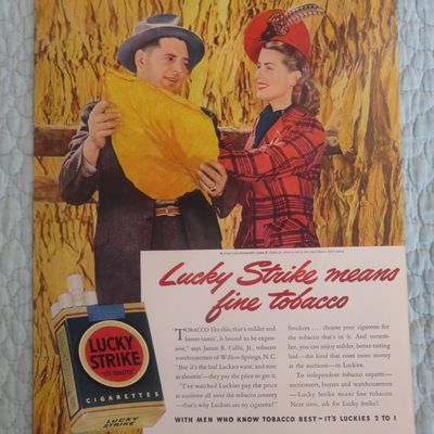 1942 Lucky Strike Cigarette with Man & Woman
