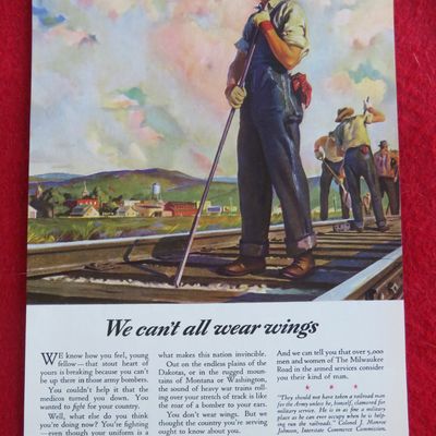1944 Milwaukee Road with Men Working on Railroad