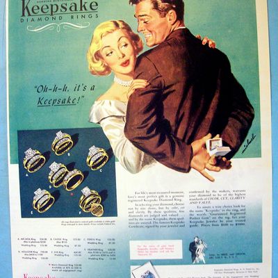 1949 Keepsake Rings with Woman and Man with Ring