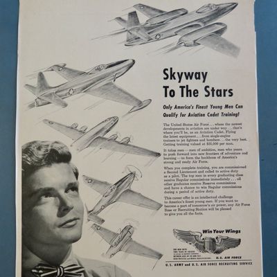 1940's US Army & US Air Force Recruiting w/Young Boy