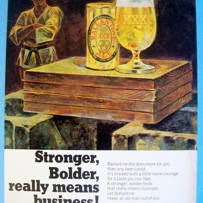 1968 Ballantine Ale with Man In Karate Suit