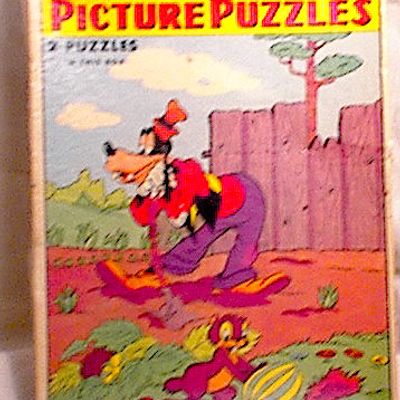 Two Walt Disney Goofy Puzzles~Whitman~1950'S