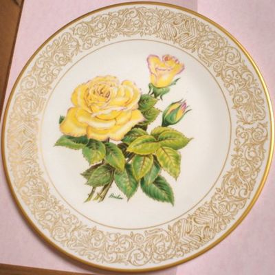 Boehm Peace Rose Plate