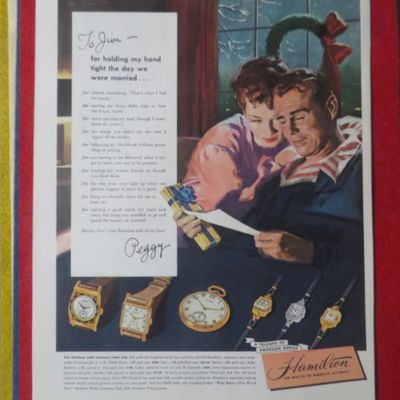 1948 Hamilton Watch with Woman Giving Man A Present