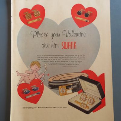 1957 Swank Jewelry with Cuff Links & Tie Clips