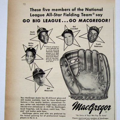 Vintage 1959 MacGregor Glove W/ Mays, Aaron & More
