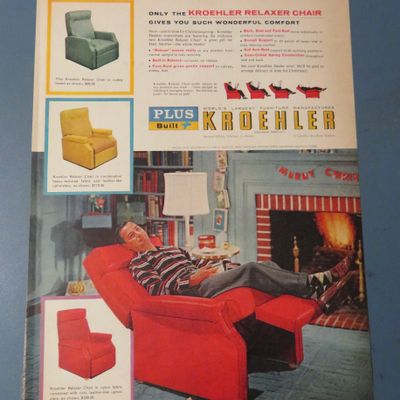 1956 Kroehler Furniture with Man In Relaxer Chair