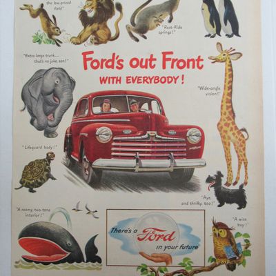 1946 Ford Automobile with Ford's Out Front
