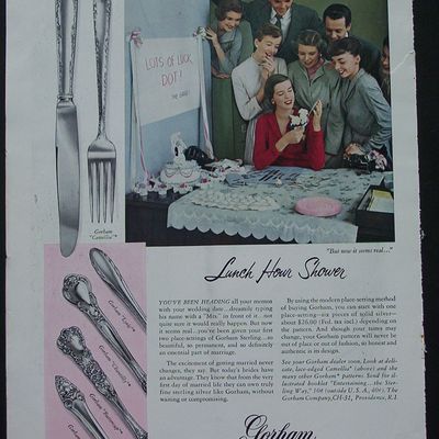 1950 Gorham Sterling with Picture of a Party