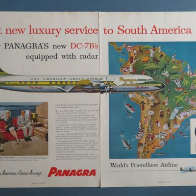 1955 Panagra Airlines with the New DC - 7B Airplane
