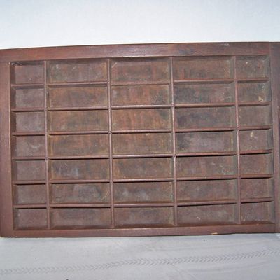 Large Heavy Wooden Printer's Box/Shadow Box/