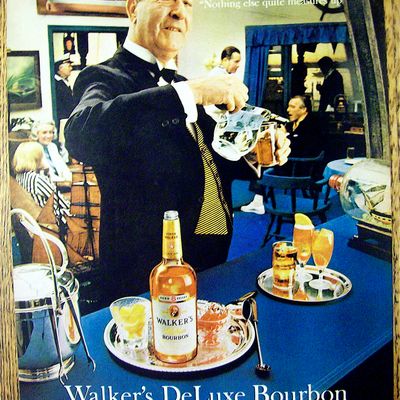 1967 Walker's Deluxe Bourbon w/Butler Pouring Bourbon