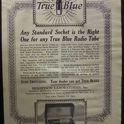 Vintage Ad: 1925 True Blue Radio Tube