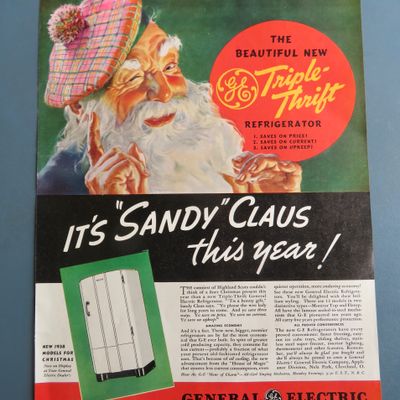 1937 General Electric Refrigerator with Sandy Claus