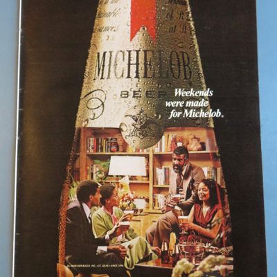 1978 Michelob Beer with Two Couples Talking