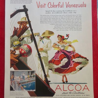1950's Alcoa Cruise Ship with Colorful Venezuela
