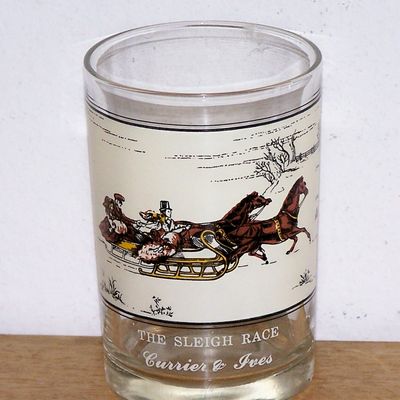Arby'S, The Sleigh Race, Currier & Ives Glass